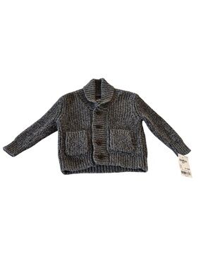 Oshkosh B'Gosh Boys Cardigan Sweater 9-12 Months Marled Gray Grandpacore Cozy